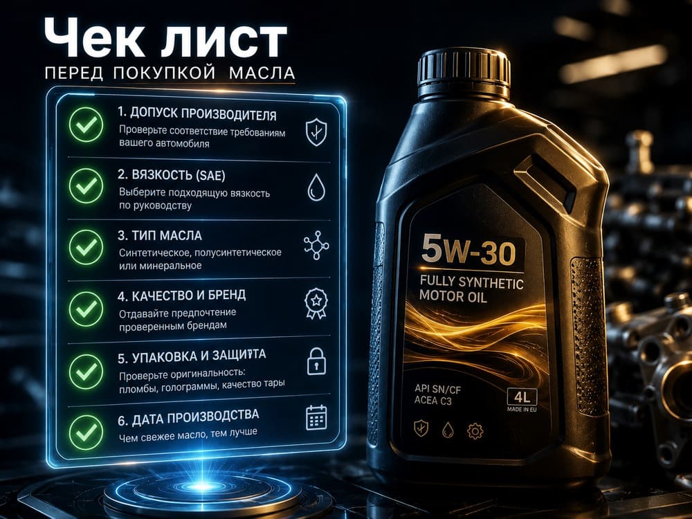 Чек лист перед покупкой масла