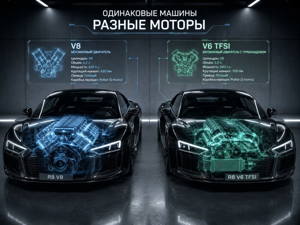 Одинаковые машины с разными моторами