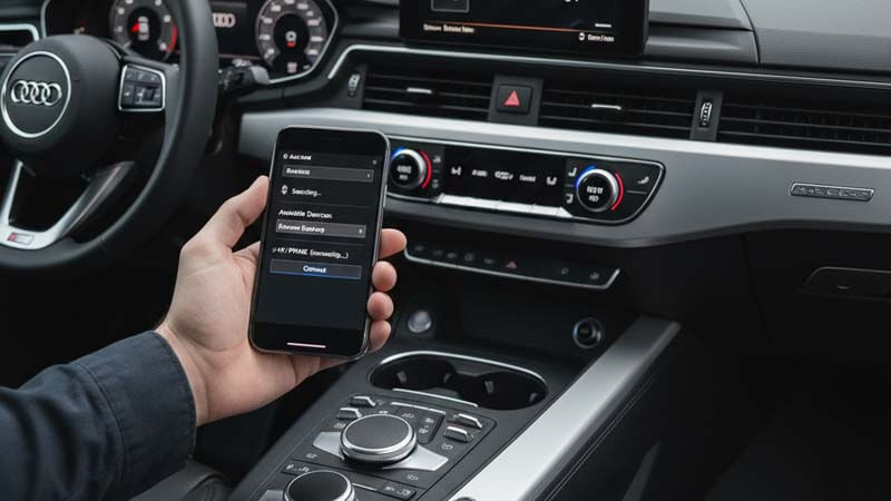 Подготовка к подключению телефона в Audi