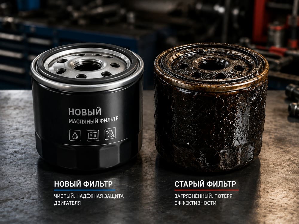 Старый и новый масляный фильтр
